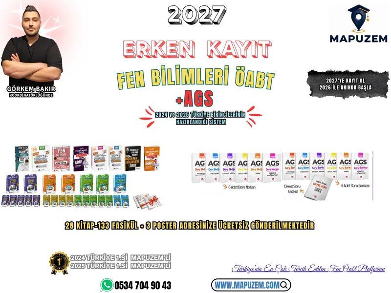 2027 FEN BİLİMLERİ ÖABT+AGS ERKEN KAYIT PAKETİ