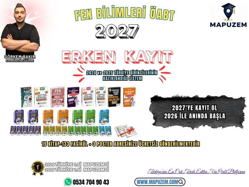 2027 FEN BİLİMLERİ ÖABT ERKEN KAYIT PAKETİ